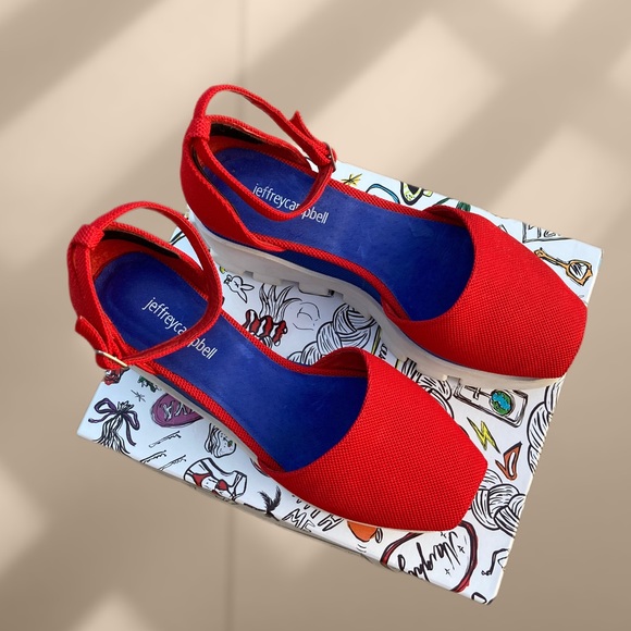 Free People Jeffrey Campbell Emery Flatform, 9 Red White Blue $135 preloved - Picture 4 of 12